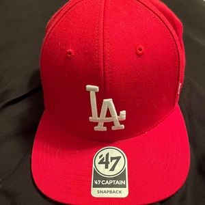 Red LA Snapback Hat